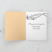 Carte Oiseaux D'Anniversaire Chantant Dans Morning Mist (Intérieur)