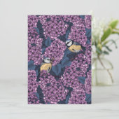 Carte Oiseaux dans le jardin violet lilas (Debout devant)