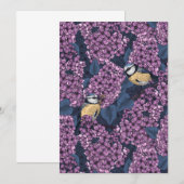 Carte Oiseaux dans le jardin violet lilas (Devant / Derrière)