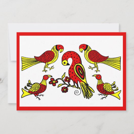 Carte oiseaux d'art populaire allemand de Pennsylvanie m (Devant)