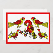 Carte oiseaux d'art populaire allemand de Pennsylvanie m (Devant / Derrière)