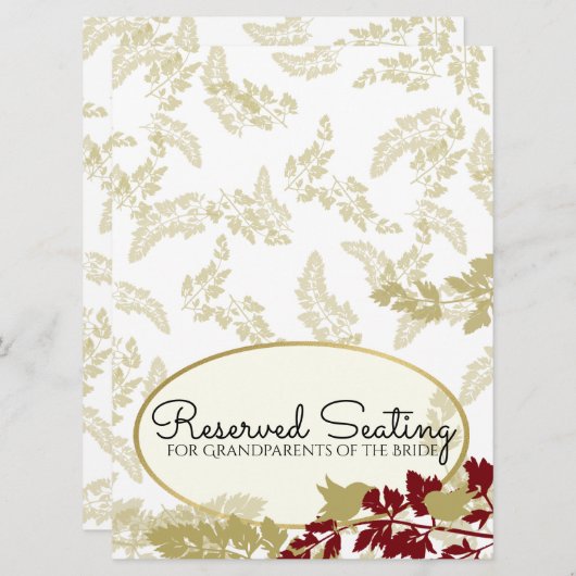 Carte Oiseaux de la forêt rustique Or Réservé (Devant / Derrière)