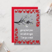 Carte Oiseaux de la Saint-Valentin (Devant/Arrière en situation)