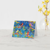 Carte Oiseaux de la Soirée (Fleur jaune)