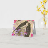 Carte Oiseaux de l'amour (Fleur jaune)