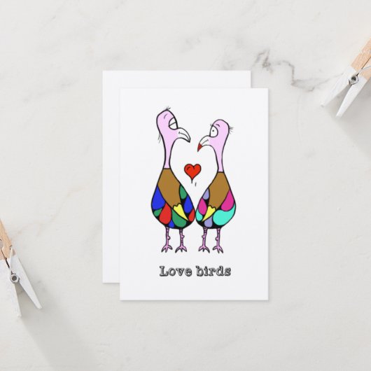 Carte Oiseaux de l'Amour (Devant/Arrière en situation)