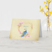 Carte Oiseaux de l'amour dans la Saint-Valentin du cœur (Fleur jaune)