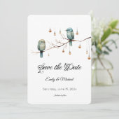 Carte Oiseaux de l'Amour de la Forêt Rustique Mariage Éc (Debout devant)