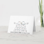 Carte Oiseaux de l'amour Mariage Mariée et Mari Félicita (Dos)