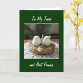 CARTE OISEAUX DE NAISSANCE DANS UN REIN (Fleur jaune)