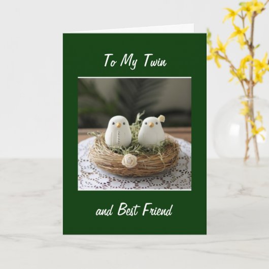 CARTE OISEAUX DE NAISSANCE DANS UN REIN (Fleur jaune)