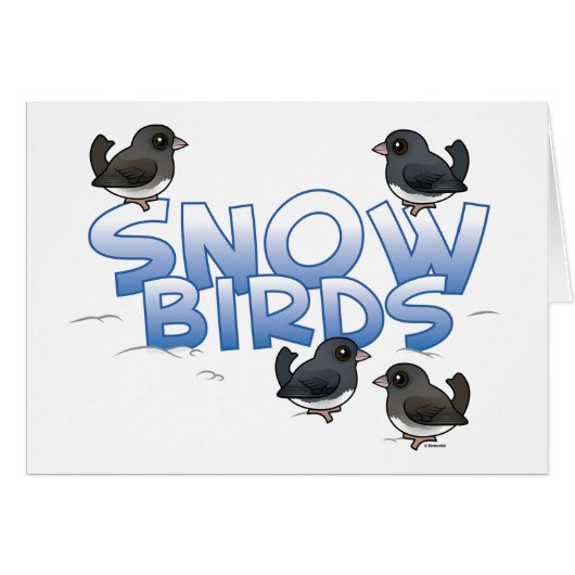 Carte Oiseaux de Neige avec Birdable Junco Birds (Devant horizontal)
