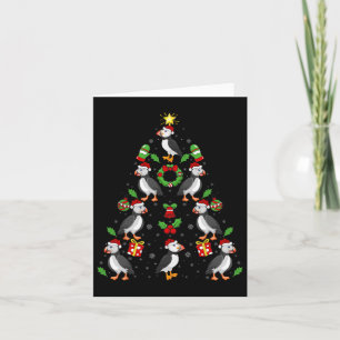 Carte Oiseaux de Puffin Xmas Éclairage Arbre de Puffin N