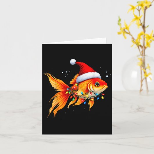 Carte Oiseaux de Santa Chapa Lumières Noël Mignonne Noël (Fleur jaune)