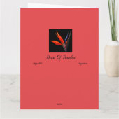 Carte Oiseaux du Paradis dans le Vase du Coeur (Dos)