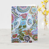 Carte Oiseaux en papier I (Fleur jaune)