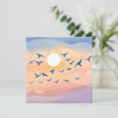 Carte Oiseaux en vol | Aquarelle de la nature du coucher (Debout devant)