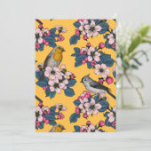 Carte Oiseaux et fleurs sur le jaune (Debout devant)