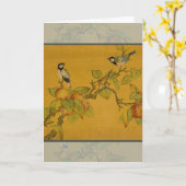 Carte Oiseaux et fruits chinois orientaux (Fleur jaune)