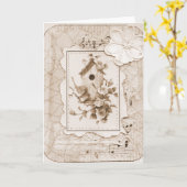 Carte Oiseaux Et Maison Shabby Chic (Fleur jaune)