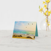 Carte Oiseaux et Plage (Fleur jaune)