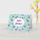 Carte Oiseaux exotiques sauvages Couleur de l'eau Annive (Fleur jaune)