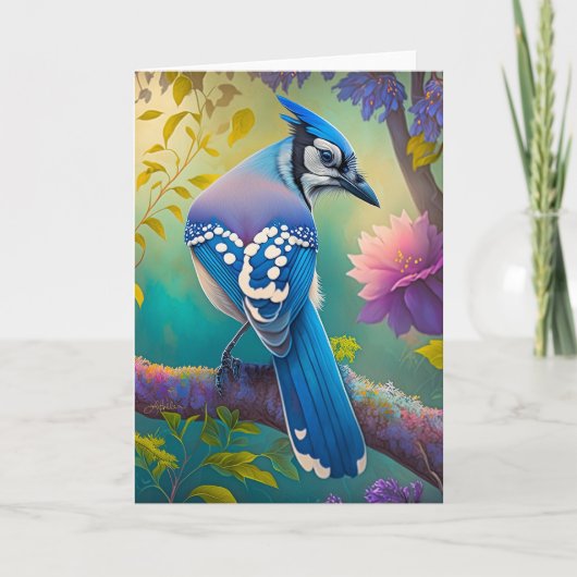 Carte Oiseaux Fantastiques Geai Bleu (Devant)