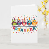 Carte Oiseaux Fête Joyeuse (Fleur jaune)