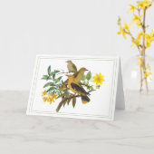 Carte Oiseaux jaunes aux fleurs botaniques (Fleur jaune)