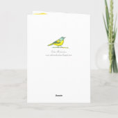 Carte Oiseaux Jaunes Bonne Ami d'Anniversaire (Dos)