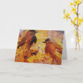 Carte Oiseaux Médias mixtes Anniversaire (Fleur jaune)