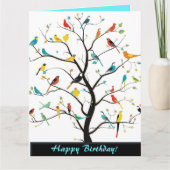 Carte Oiseaux modifiables dans un arbre Salutation (Devant)