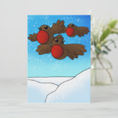 Carte Oiseaux Robin de Noël (Debout devant)