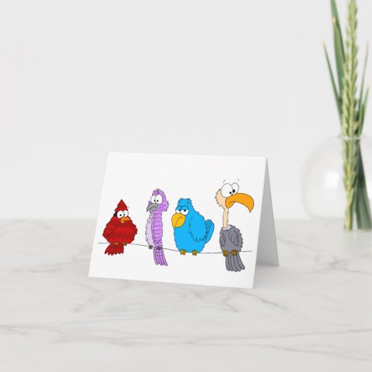 Carte Oiseaux sur fil (Devant)