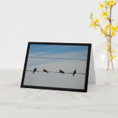 Carte Oiseaux sur un fil (Fleur jaune)