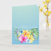 Carte Oiseaux tropicaux Ombre floral (Fleur jaune)