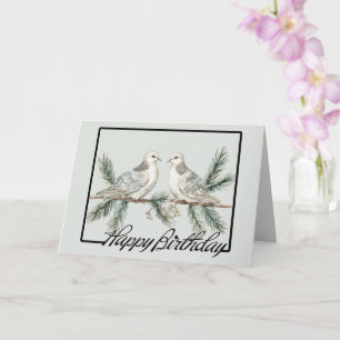 Carte Oiseaux verts rustiques