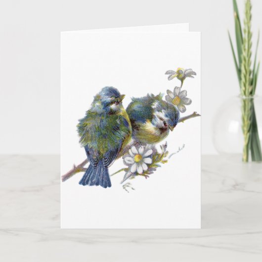 Carte Oiseaux vintages, anniversaire allemand (Devant)