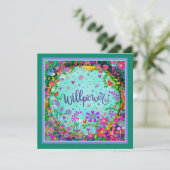 Carte Oiseaux Whimsical Fun Unique Puissance Florale (Debout devant)