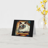 Carte Ojos Azules Cat (Fleur jaune)