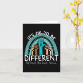 Carte Ok Be Different Rainbow Turquoise Ribbon Warrior P (Fleur jaune)