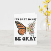 Carte Ok Ne Pas Être Ok Papillon De Sensibilisation À La (Fleur jaune)
