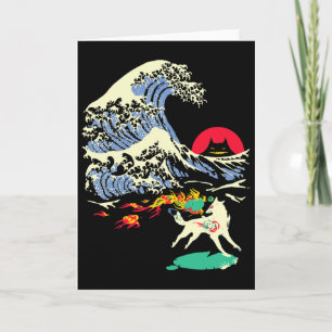Carte Okami Amaterasu Sun God Wolf La grande vague vidéo