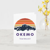 Carte Okemo Vermont Ski Snowboard Randonnées Cadeaux Pou (Fleur jaune)