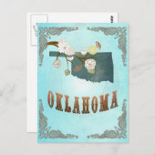 Carte Oklahoma Avec De Beaux Oiseaux (Devant / Derrière)