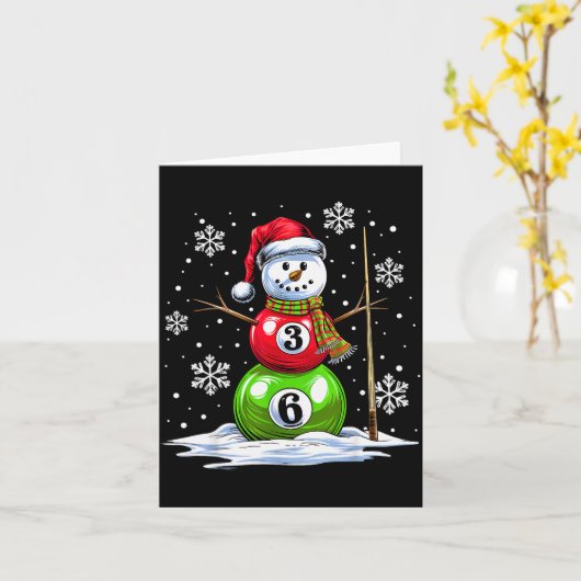 Carte Ol Game Snowman Billiards Player Funny Christmas (Fleur jaune)