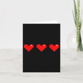 Carte Old 8 Bit Heart Arcade Retro Xel Gamer Valentine's (Devant)