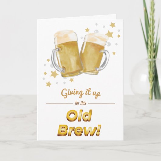 Carte "Old brew" Punny Beer Birthday Card (Devant)