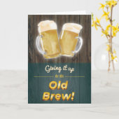 Carte "Old brew" Punny Beer Wood Birthday Card (Fleur jaune)