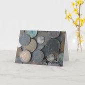 Carte old coins pennies and half pennies photo. (Fleur jaune)